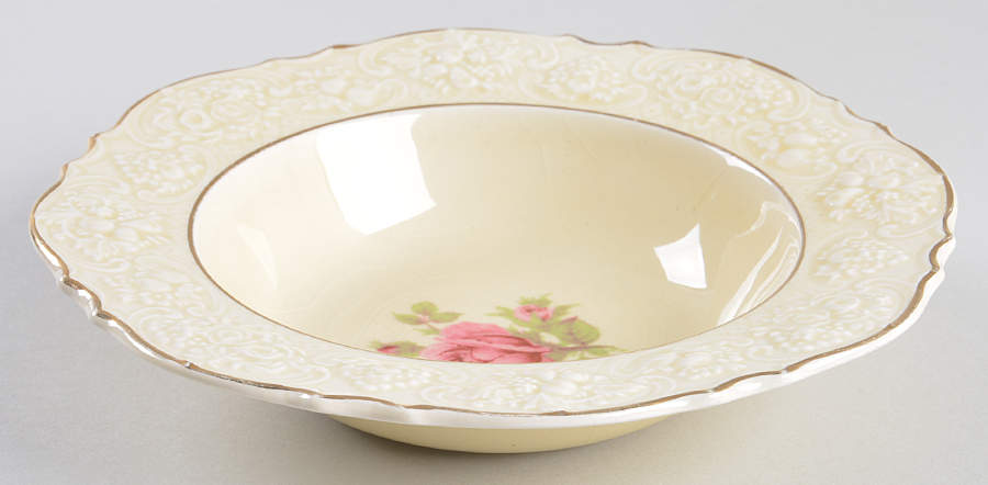 Rose Marie (Pink) Rim Cereal Bowl by Crown Ducal-1