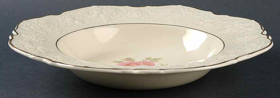 Rose Marie (Pink) Rim Soup Bowl by Crown Ducal-1