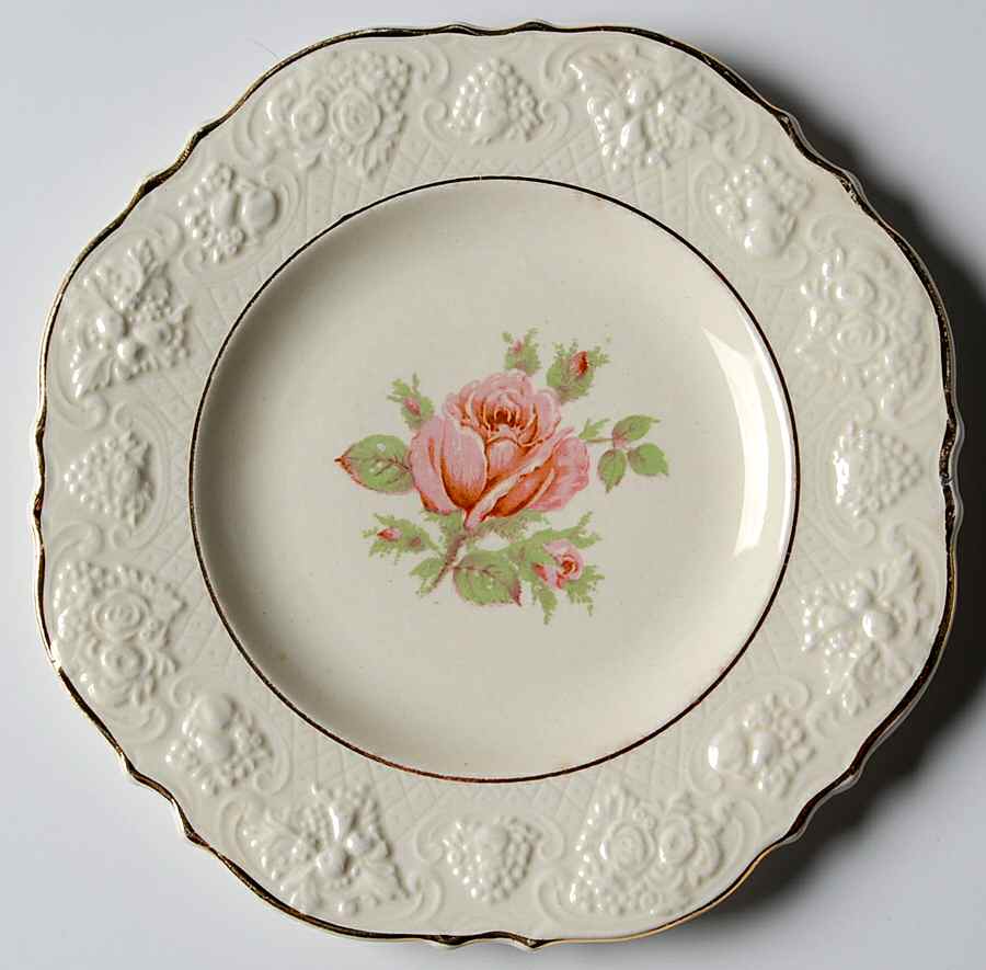 Rose Marie (Pink) Bread & Butter Plate by Crown Ducal-1