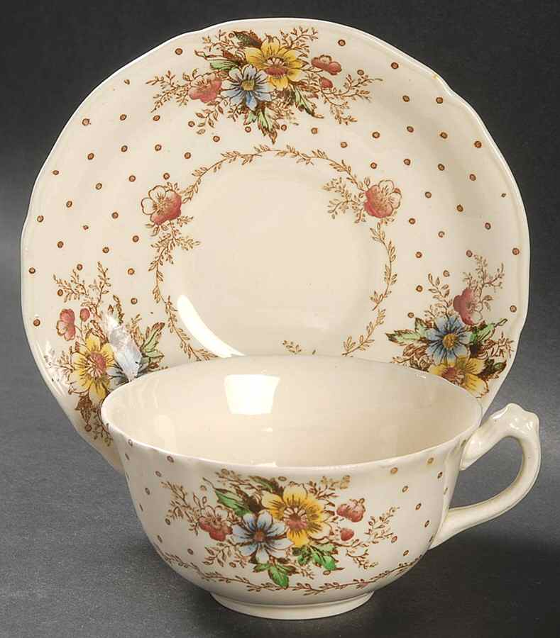 Devon Footed Cup & Saucer Set by Crown Ducal-1