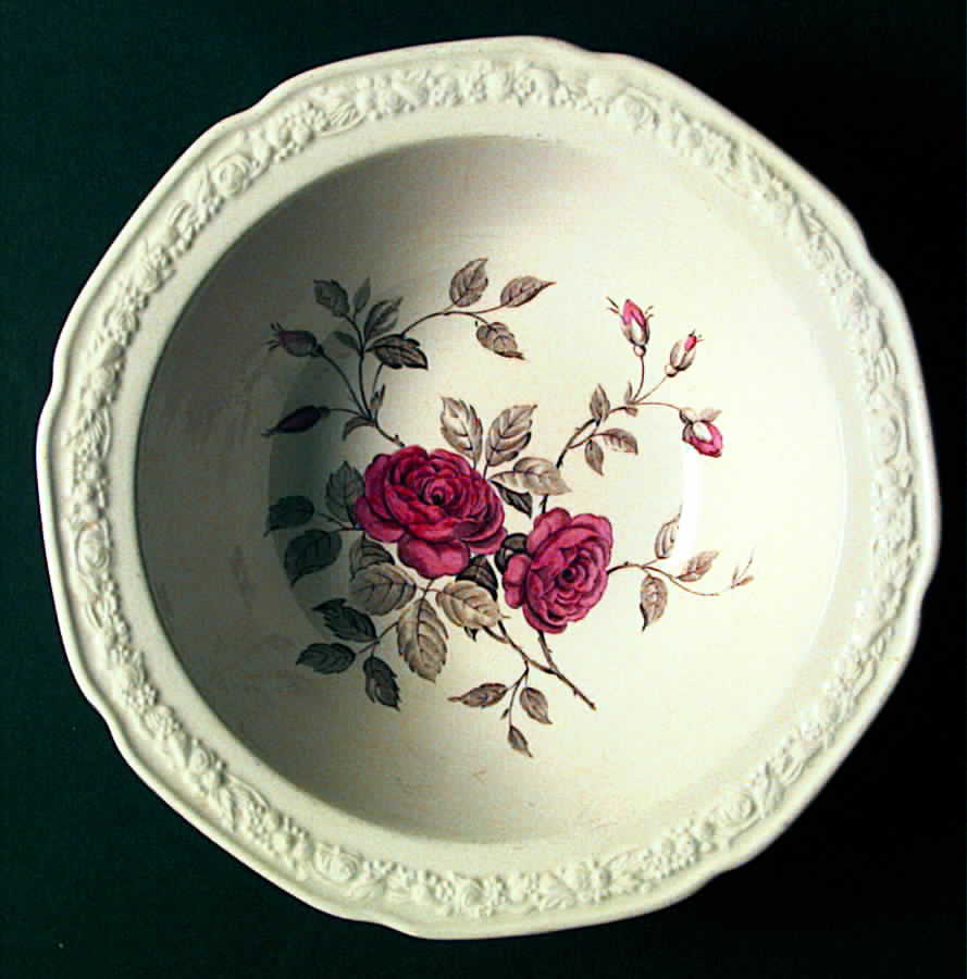 Ducal Rose (Pink Roses) 9" Round Vegetable Bowl by Crown Ducal-1