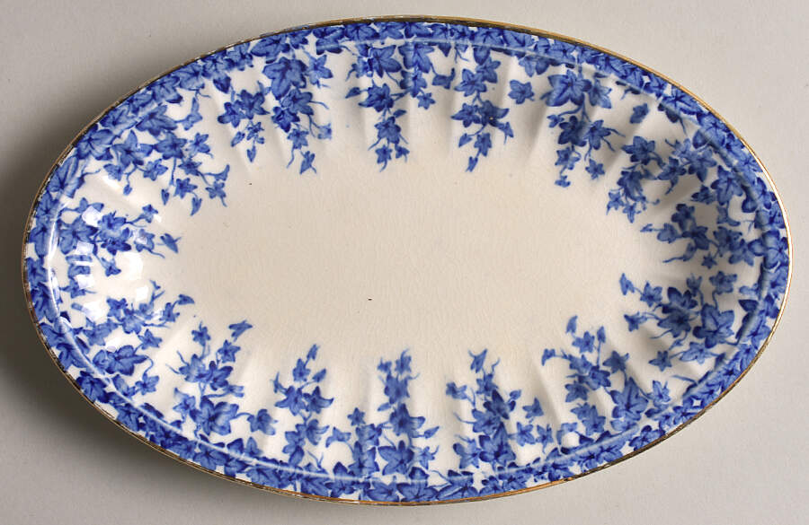 Early English Ivy Dark Blue Relish/Gravy Underplate by Crown Ducal-1