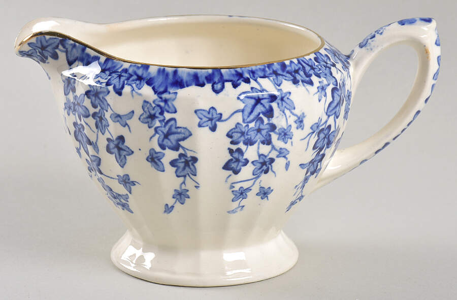Early English Ivy Dark Blue Creamer by Crown Ducal-1