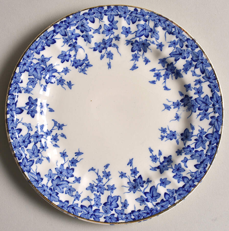 Early English Ivy Dark Blue Bread & Butter Plate by Crown Ducal-1