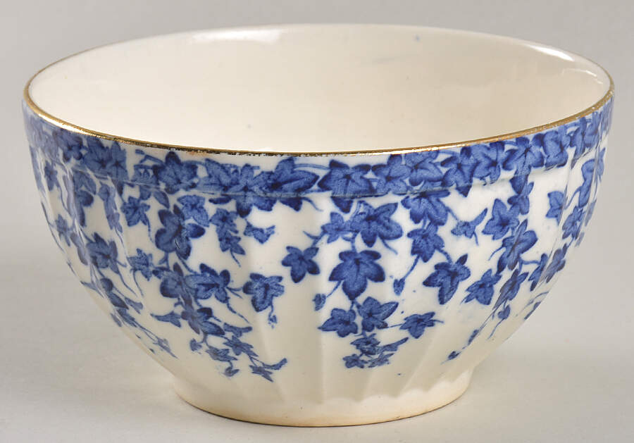 Early English Ivy Dark Blue Cranberry Bowl by Crown Ducal-1