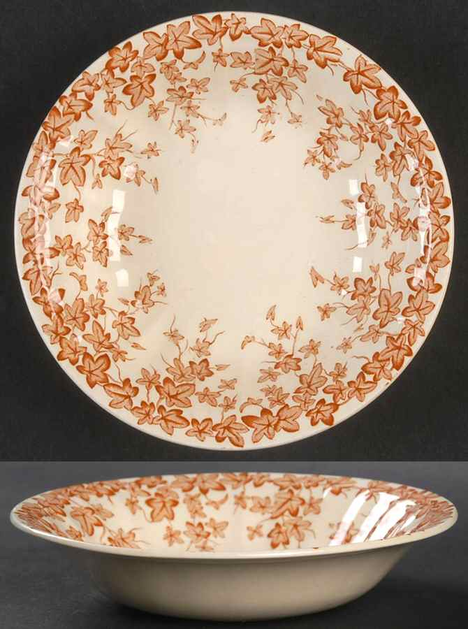 Early English Ivy Brown (Smooth) Fruit/Dessert (Sauce) Bowl by Crown Ducal-1