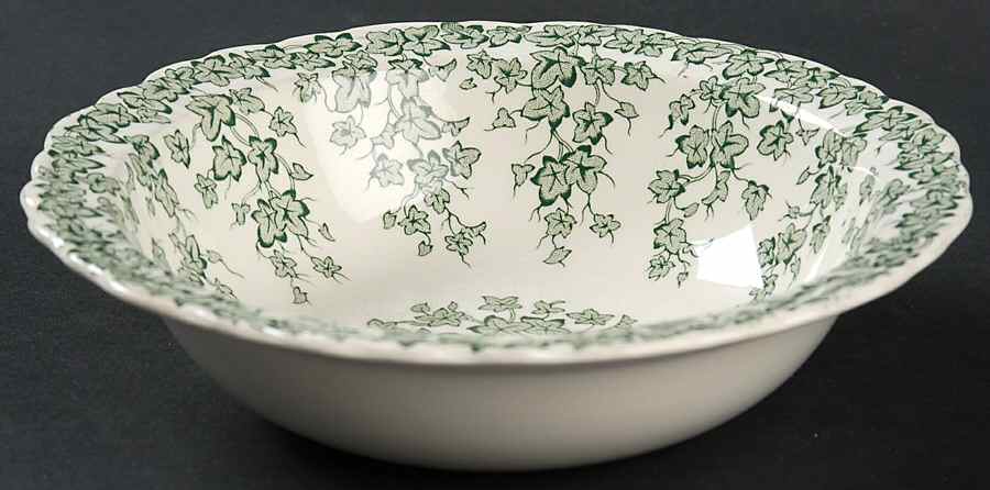 Early English Ivy Green Rim Cereal Bowl by Crown Ducal-1