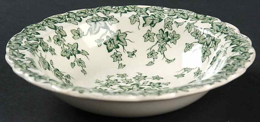 Early English Ivy Green Rim Fruit/Dessert (Sauce) Bowl by Crown Ducal-1