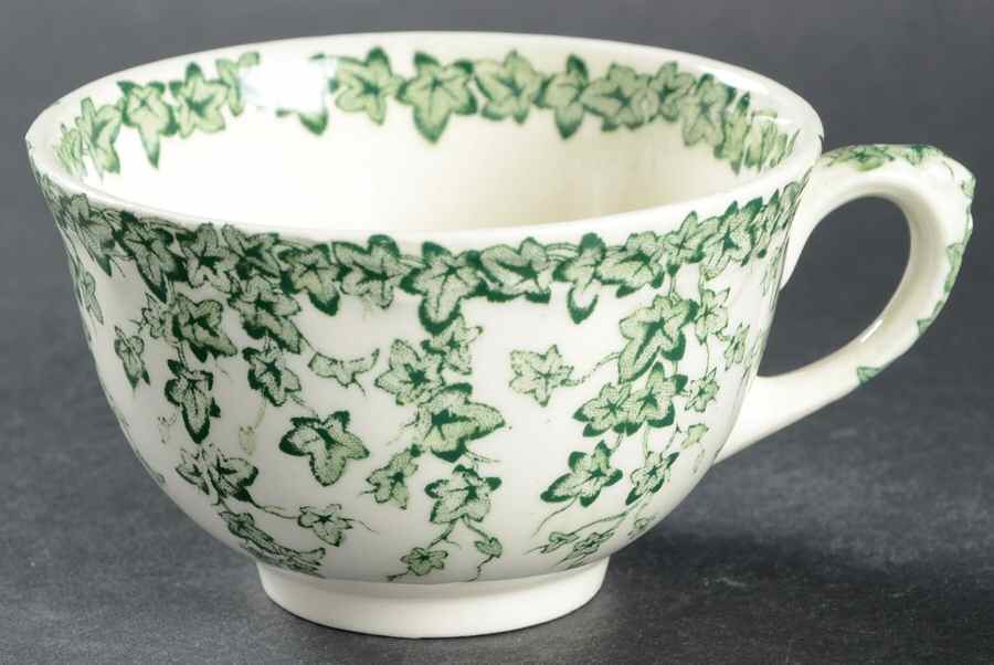 Early English Ivy Green Flat Cup by Crown Ducal-1