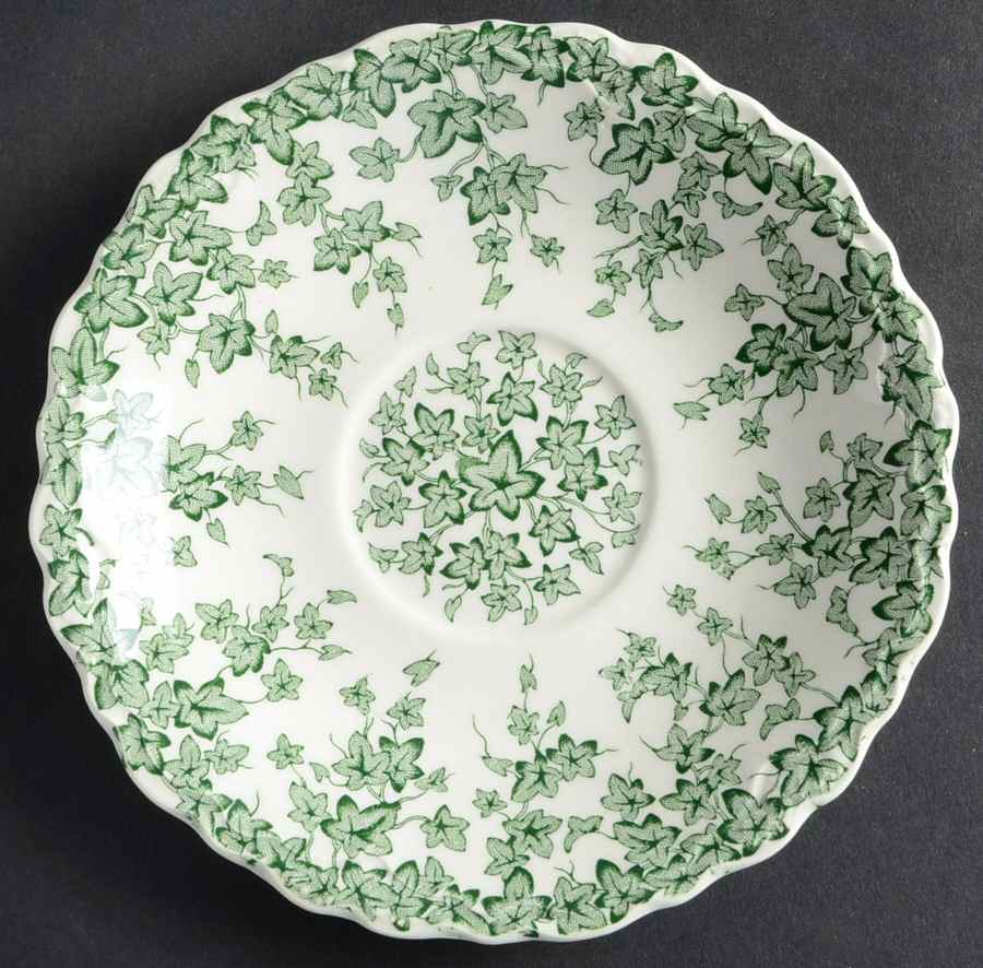 Early English Ivy Green Saucer by Crown Ducal-1