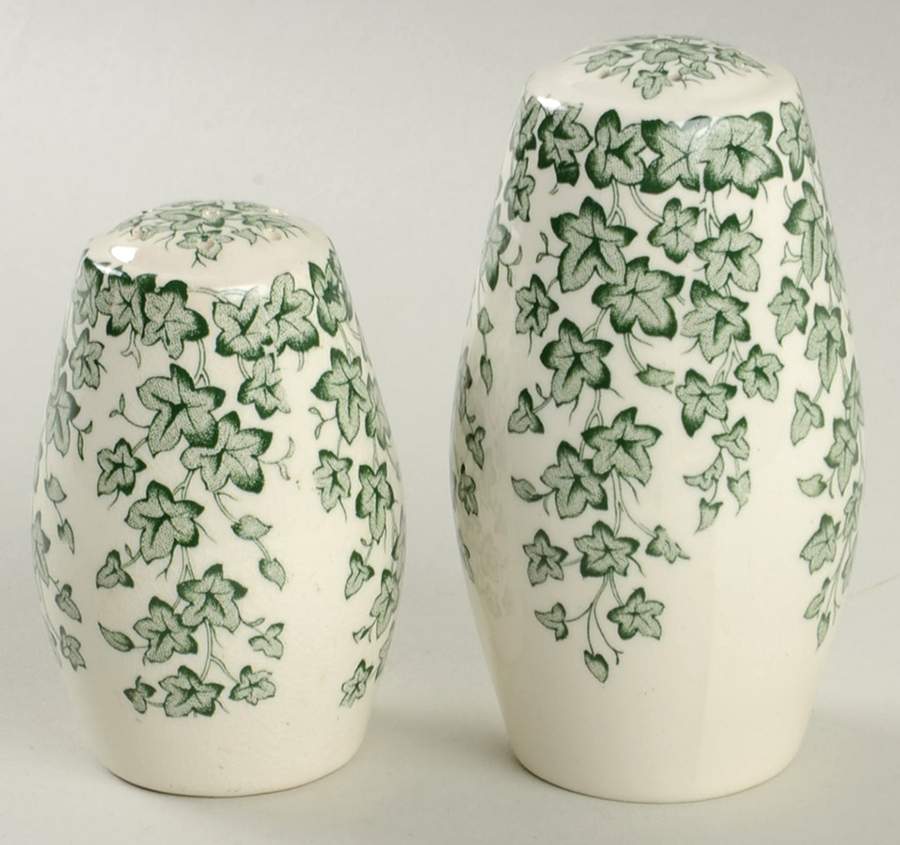 Early English Ivy Green Salt & Pepper Set by Crown Ducal-1
