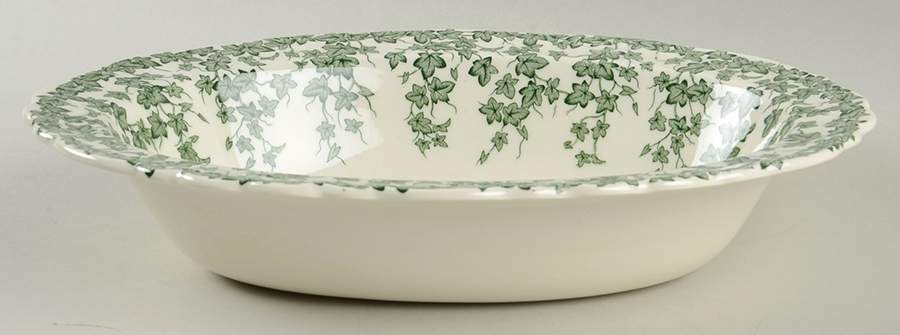 Early English Ivy Green 9" Oval Vegetable Bowl by Crown Ducal-1