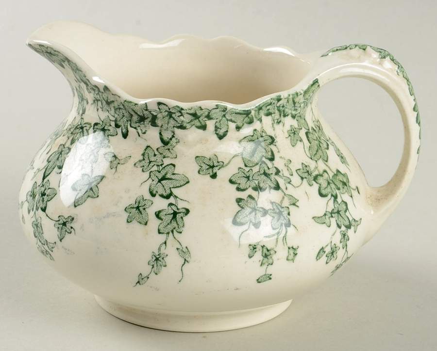 Early English Ivy Green Creamer by Crown Ducal-1