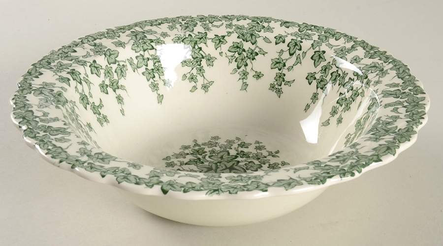 Early English Ivy Green 8" Round Vegetable Bowl by Crown Ducal-1