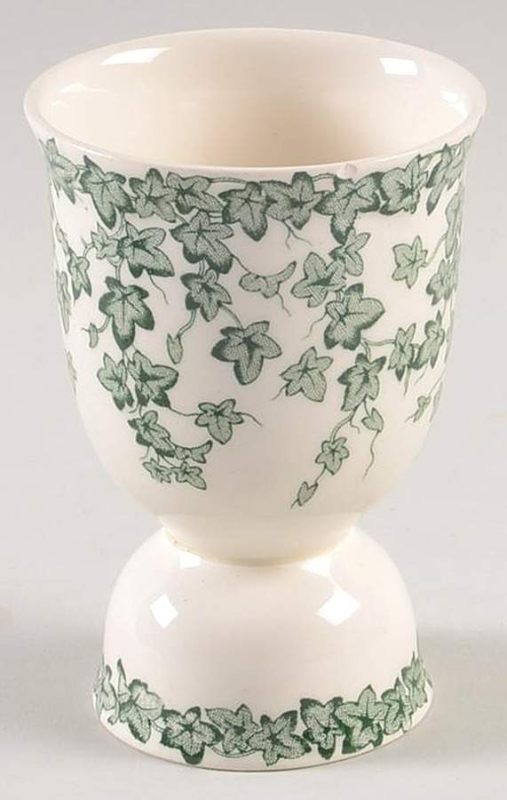 Early English Ivy Green Double Egg Cup by Crown Ducal-1