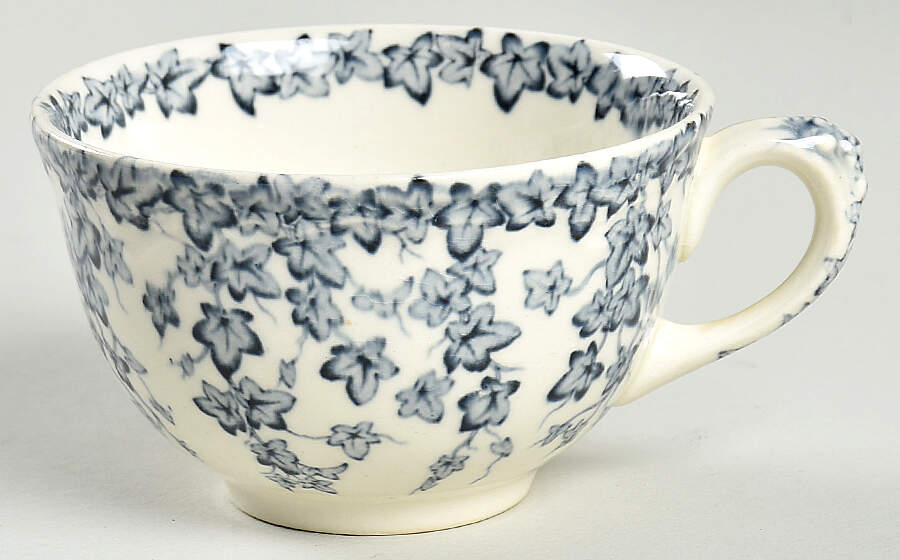 Early English Ivy Blue Gray (Scalloped) Flat Cup by Crown Ducal-1