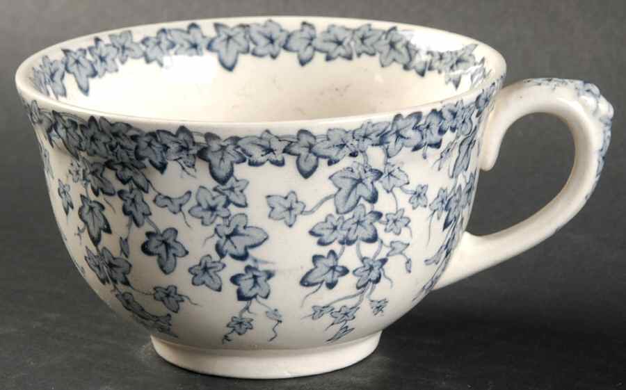 Early English Ivy Blue Gray (Scalloped) Oversized Cup by Crown Ducal-1