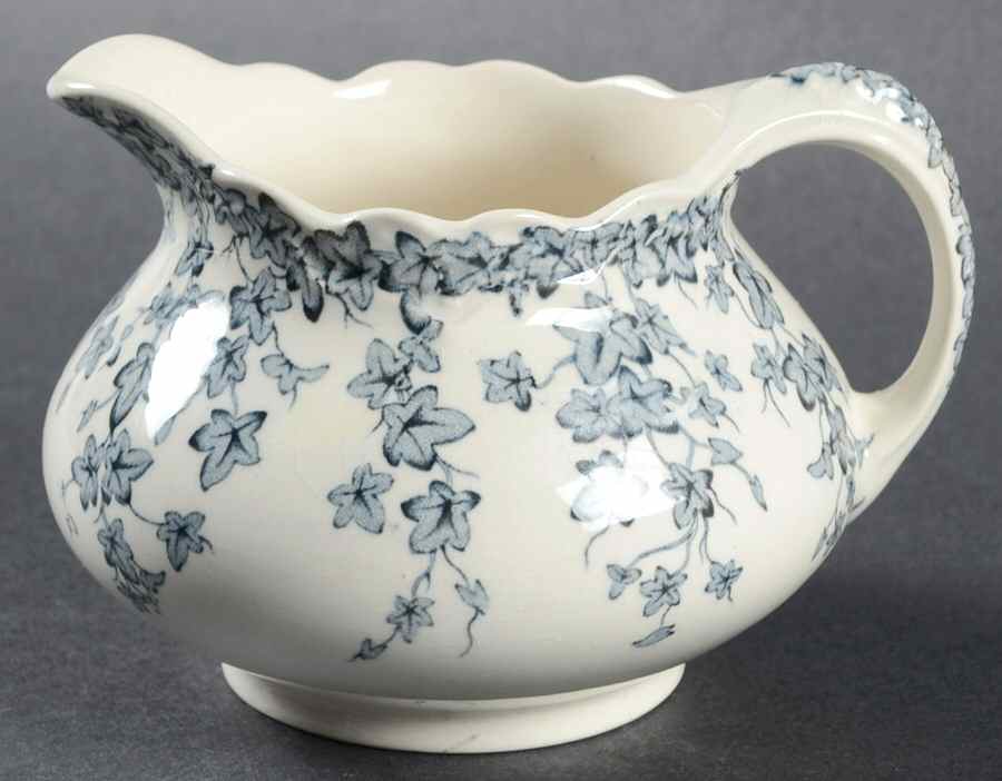 Early English Ivy Blue Gray (Scalloped) Creamer by Crown Ducal-1