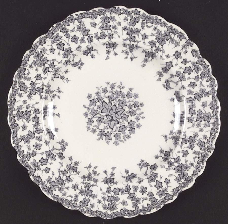 Early English Ivy Blue Gray (Scalloped) Dinner Plate by Crown Ducal-1