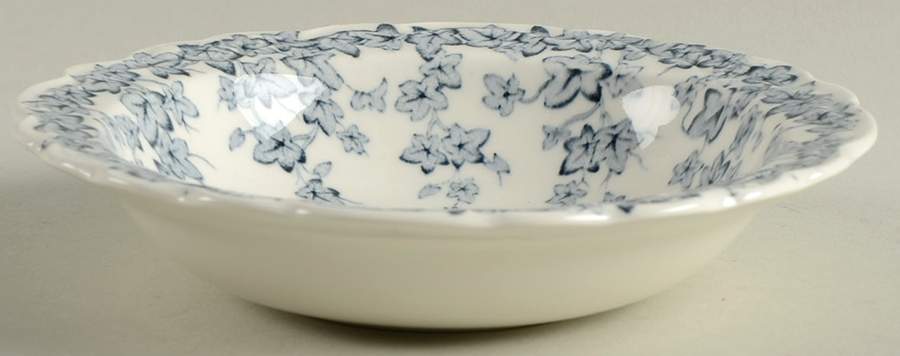 Early English Ivy Blue Gray (Scalloped) Rim Fruit/Dessert (Sauce) Bowl by Crown Ducal-1