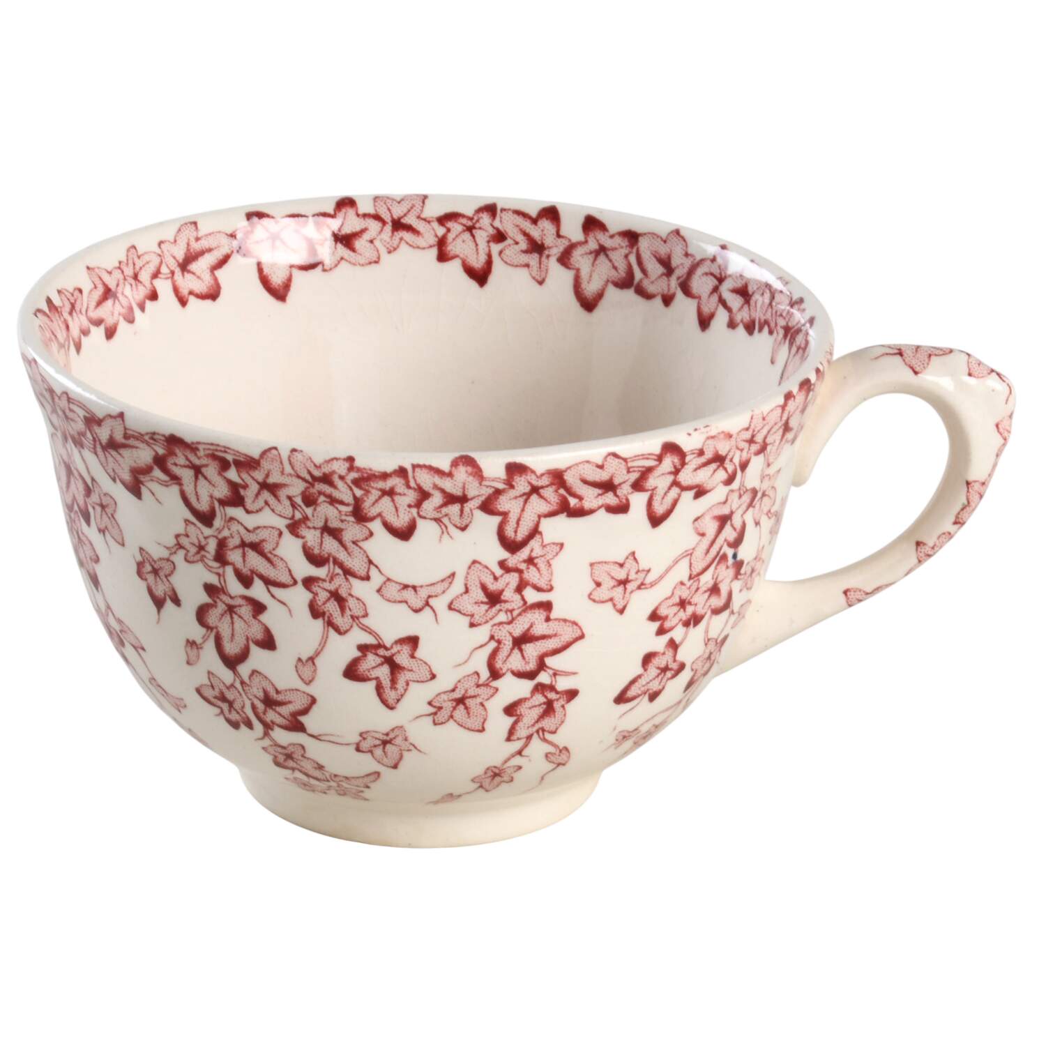 Early English Ivy Pink (Scalloped) Flat Cup by Crown Ducal-1