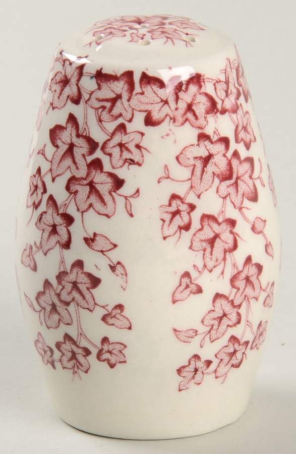 Early English Ivy Pink (Scalloped) Pepper Shaker by Crown Ducal-1