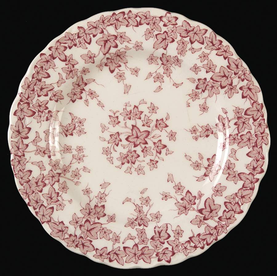 Early English Ivy Pink (Scalloped) Bread & Butter Plate by Crown Ducal-1