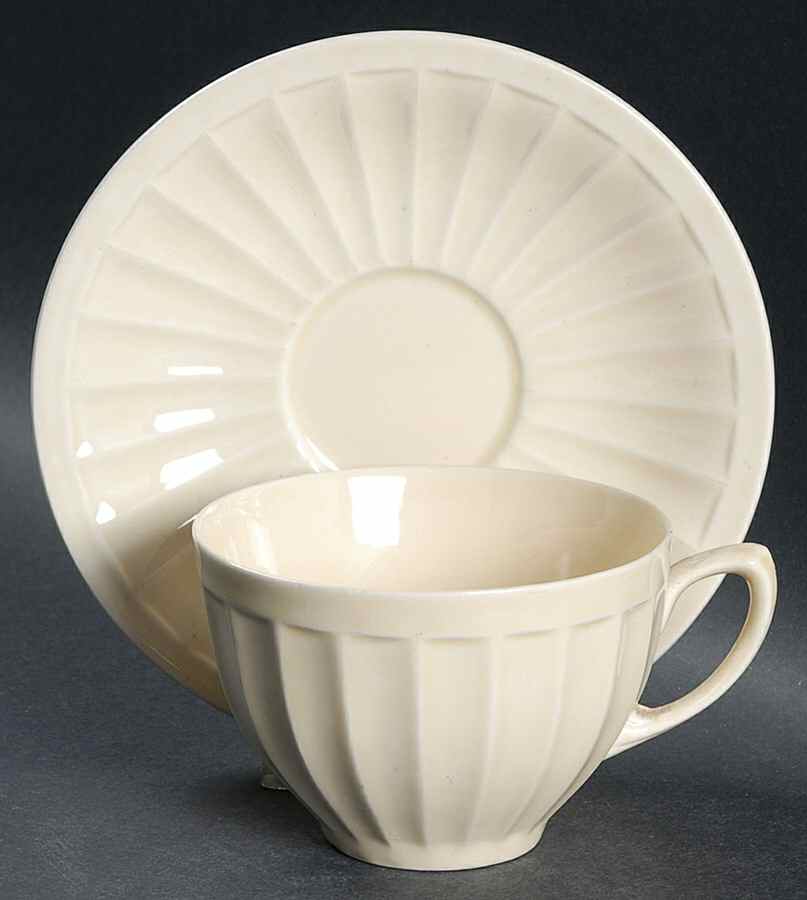 Early English Flat Cup & Saucer Set by Crown Ducal-1