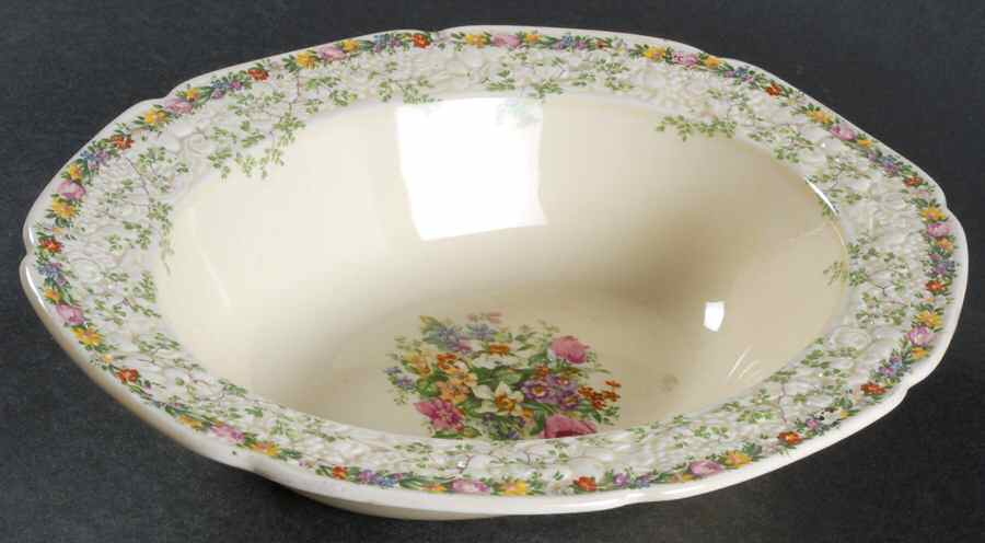 Ferncroft 9" Oval Vegetable Bowl by Crown Ducal-1