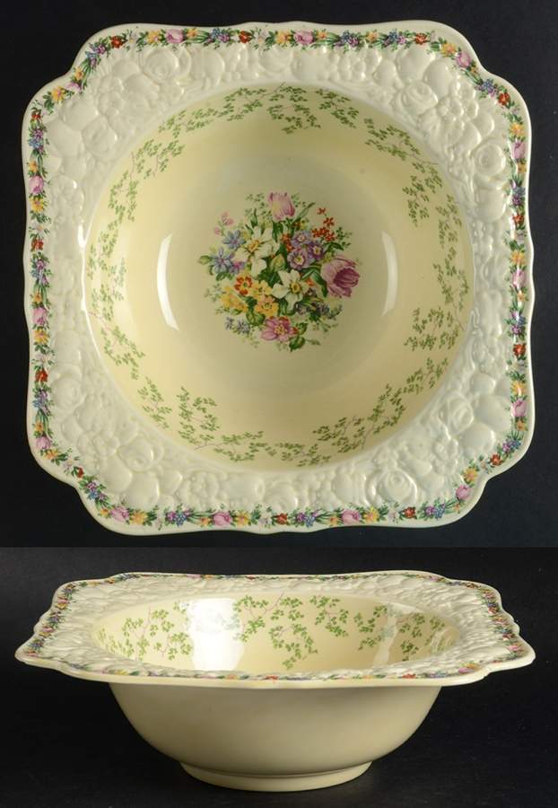 Ferncroft 8" Square Vegetable Bowl by Crown Ducal-1