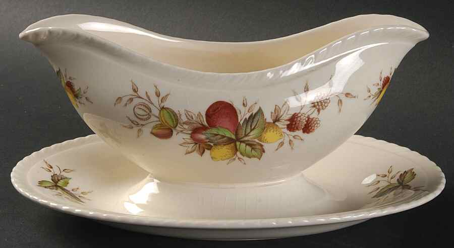 Festival Gravy Boat with Attached Underplate by Crown Ducal-1