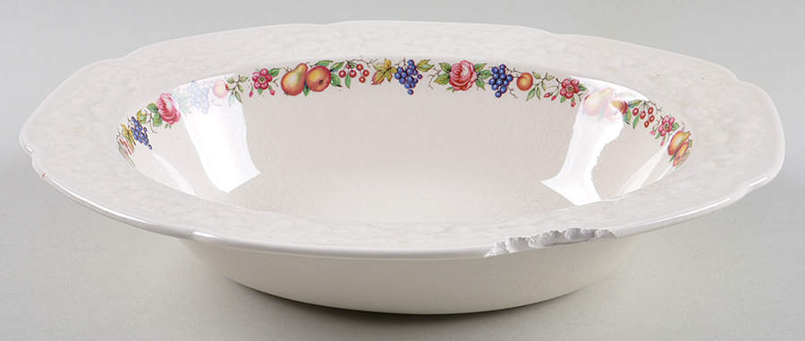 Florentine Garden (Colored Fruit) 10" Oval Vegetable Bowl by Crown Ducal-1
