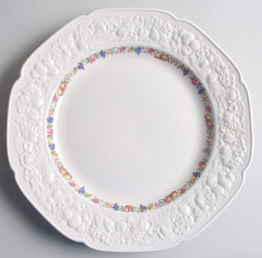 Florentine Garden (Colored Fruit) 12" Chop Plate (Round Platter) by Crown Ducal-1