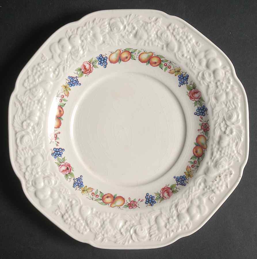 Florentine Garden (Colored Fruit) Underplate for Gravy Boat by Crown Ducal-1