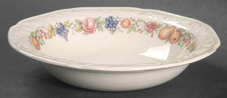Florentine Garden (Colored Fruit) Rim Fruit/Dessert (Sauce) Bowl by Crown Ducal-1