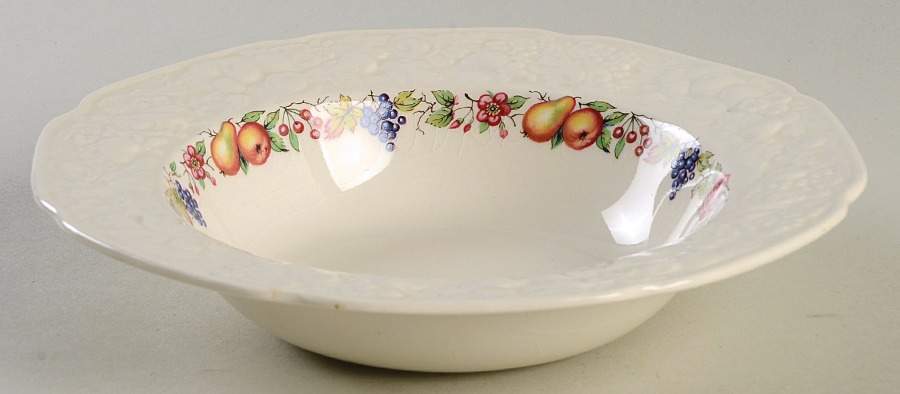 Florentine Garden (Colored Fruit) Rim Cereal Bowl by Crown Ducal-1