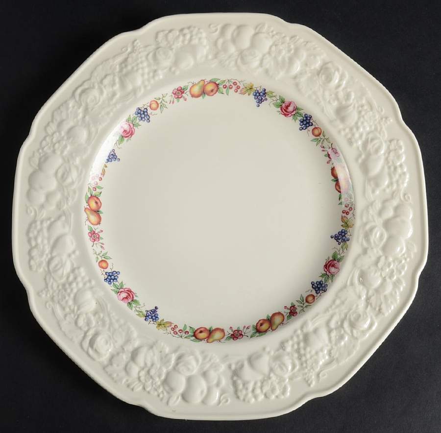 Florentine Garden (Colored Fruit) Dinner Plate by Crown Ducal-1