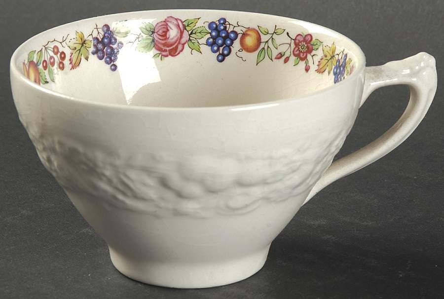 Florentine Garden (Colored Fruit) Flat Cup by Crown Ducal-1