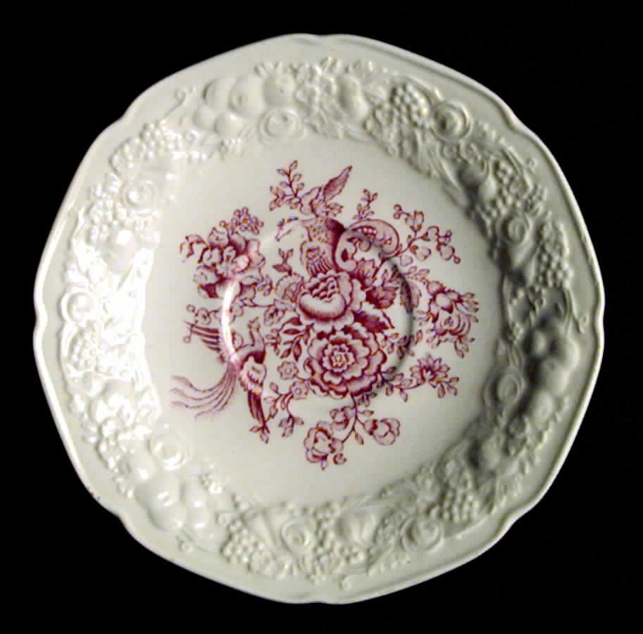 Florentine Garden (Pink Floral Center) Saucer by Crown Ducal-1