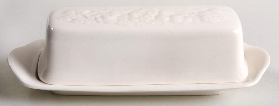 Florentine White 1/4 Lb Covered Butter by Crown Ducal-1