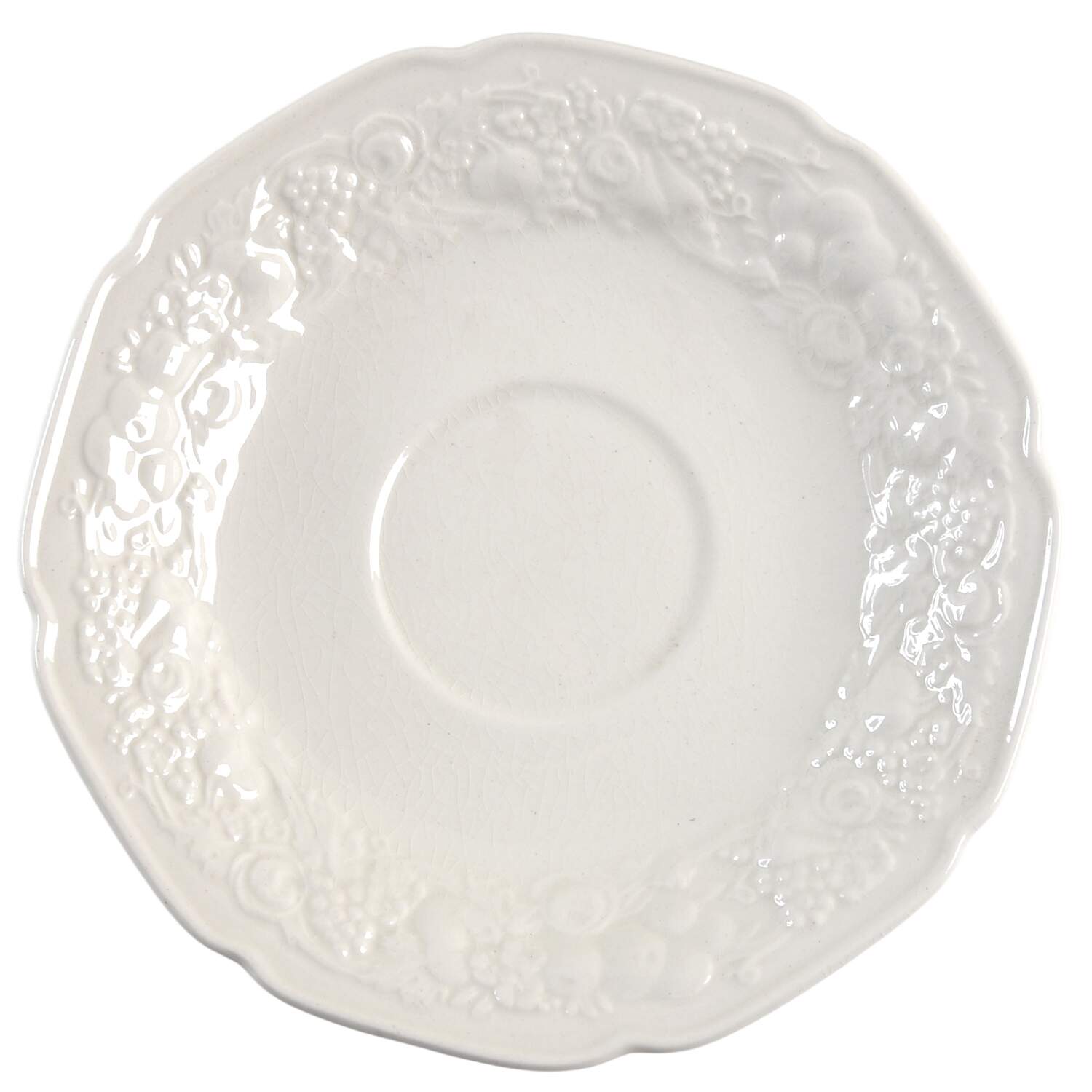 Florentine White Saucer by Crown Ducal-1