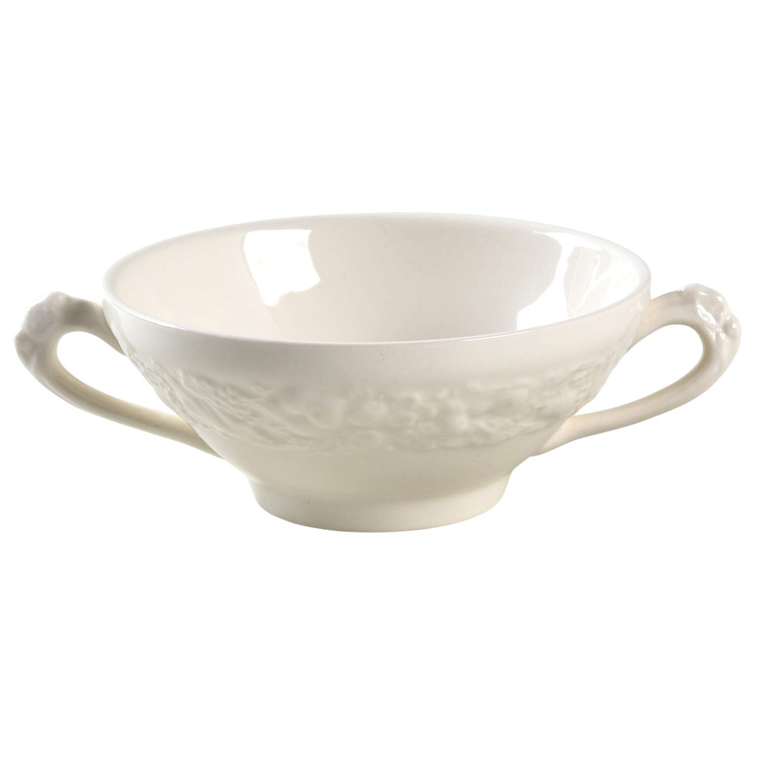 Florentine White Flat Cream Soup Bowl by Crown Ducal-1
