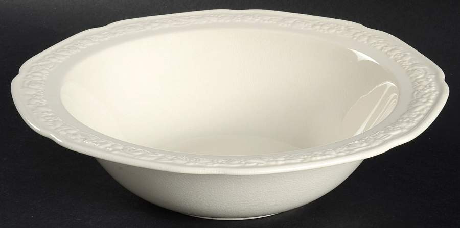 Florentine White 9" Round Vegetable Bowl by Crown Ducal-1