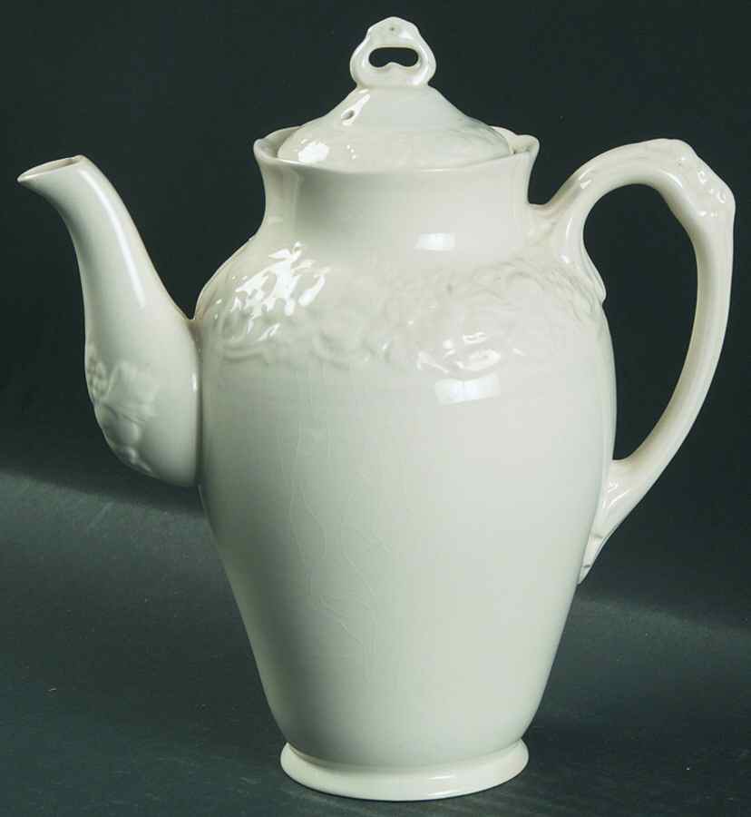 Florentine White Mini Coffee Pot & Lid by Crown Ducal-1