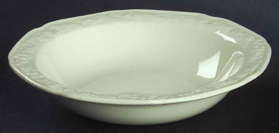 Florentine White Rim Fruit/Dessert (Sauce) Bowl by Crown Ducal-1