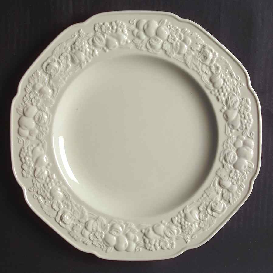 Florentine White Dinner Plate by Crown Ducal-1