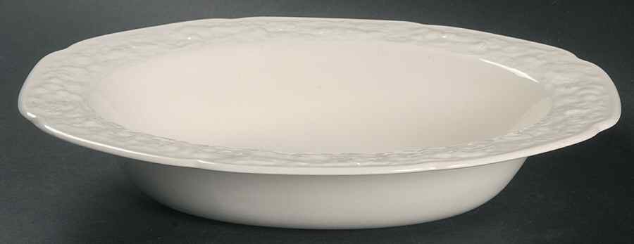 Florentine White 8" Oval Vegetable Bowl by Crown Ducal-1