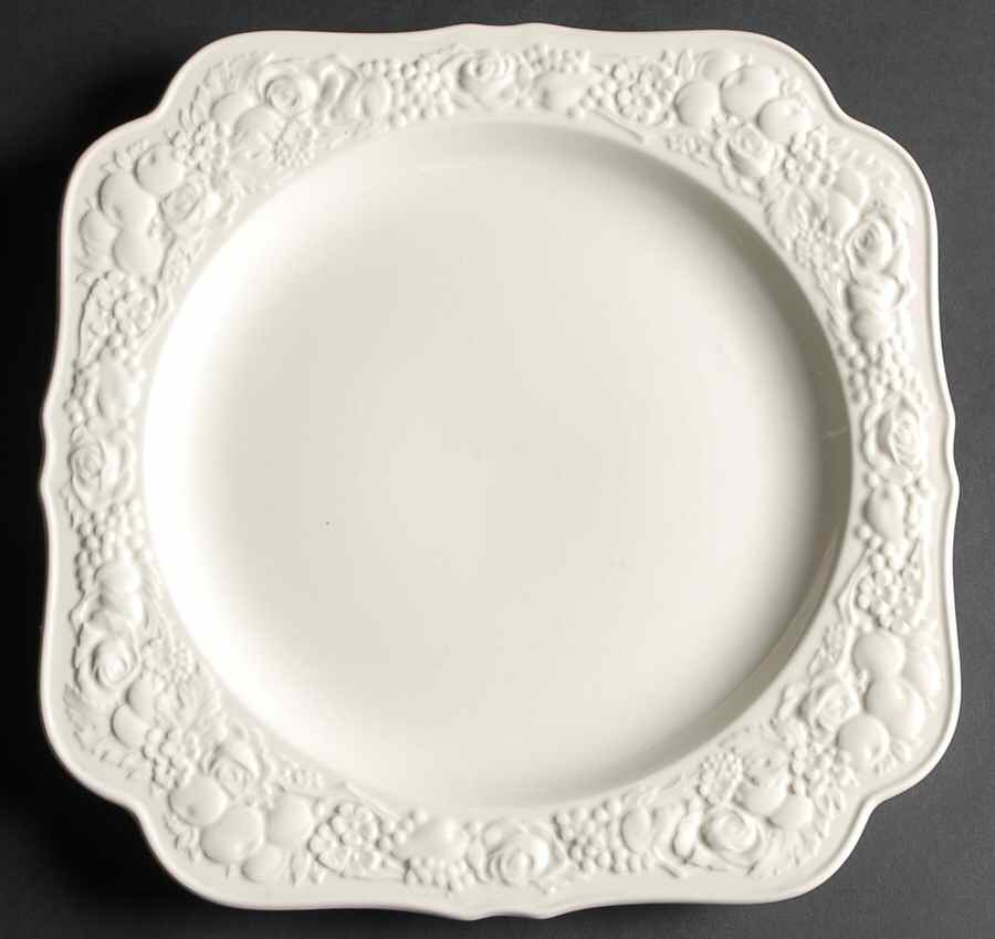Florentine White 12" Chop Plate (Round Platter) by Crown Ducal-1
