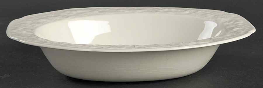 Florentine White 9" Oval Vegetable Bowl by Crown Ducal-1