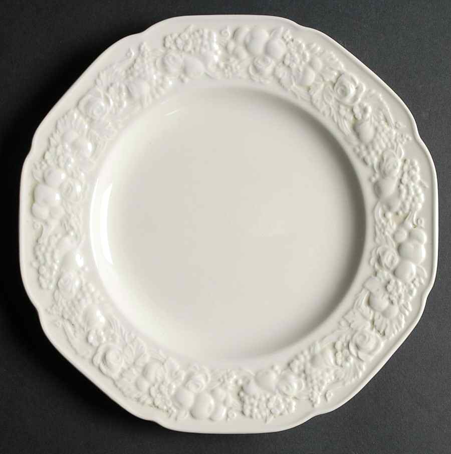 Florentine White Luncheon Plate by Crown Ducal-1